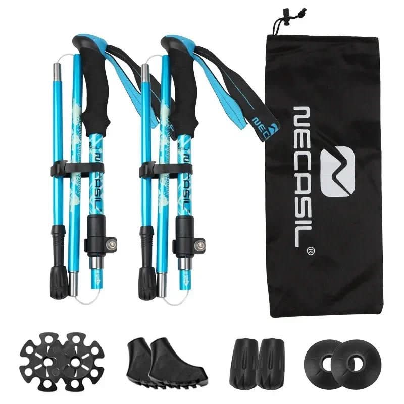 NovaTrail Trekking Poles — Collapsible Three-Section Folding Design, Pair