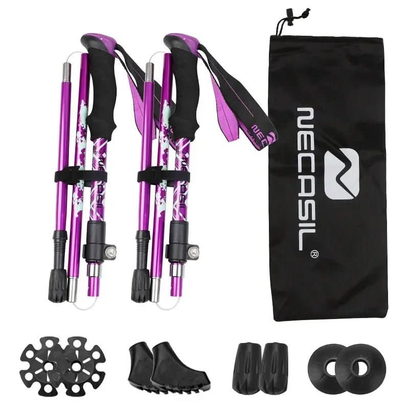 NovaTrail Trekking Poles — Collapsible Three-Section Folding Design, Pair