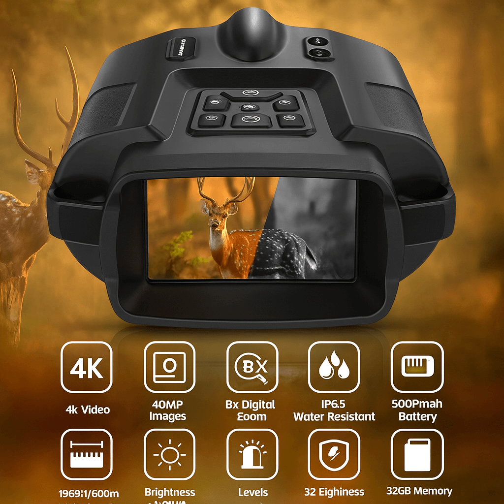 LumaScout 4K-Nachtsichtfernglas — 8-facher Zoom, UHD-Bildsensor