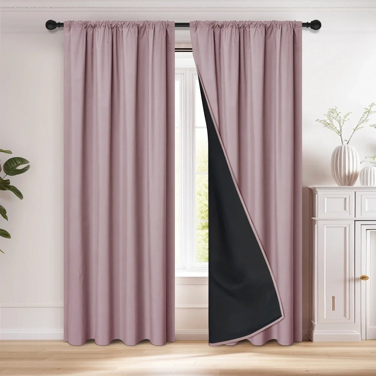 Noctura Eleganter Verdunkelungsvorhang – einzelner Vorhang, 100 % lichtundurchlässig