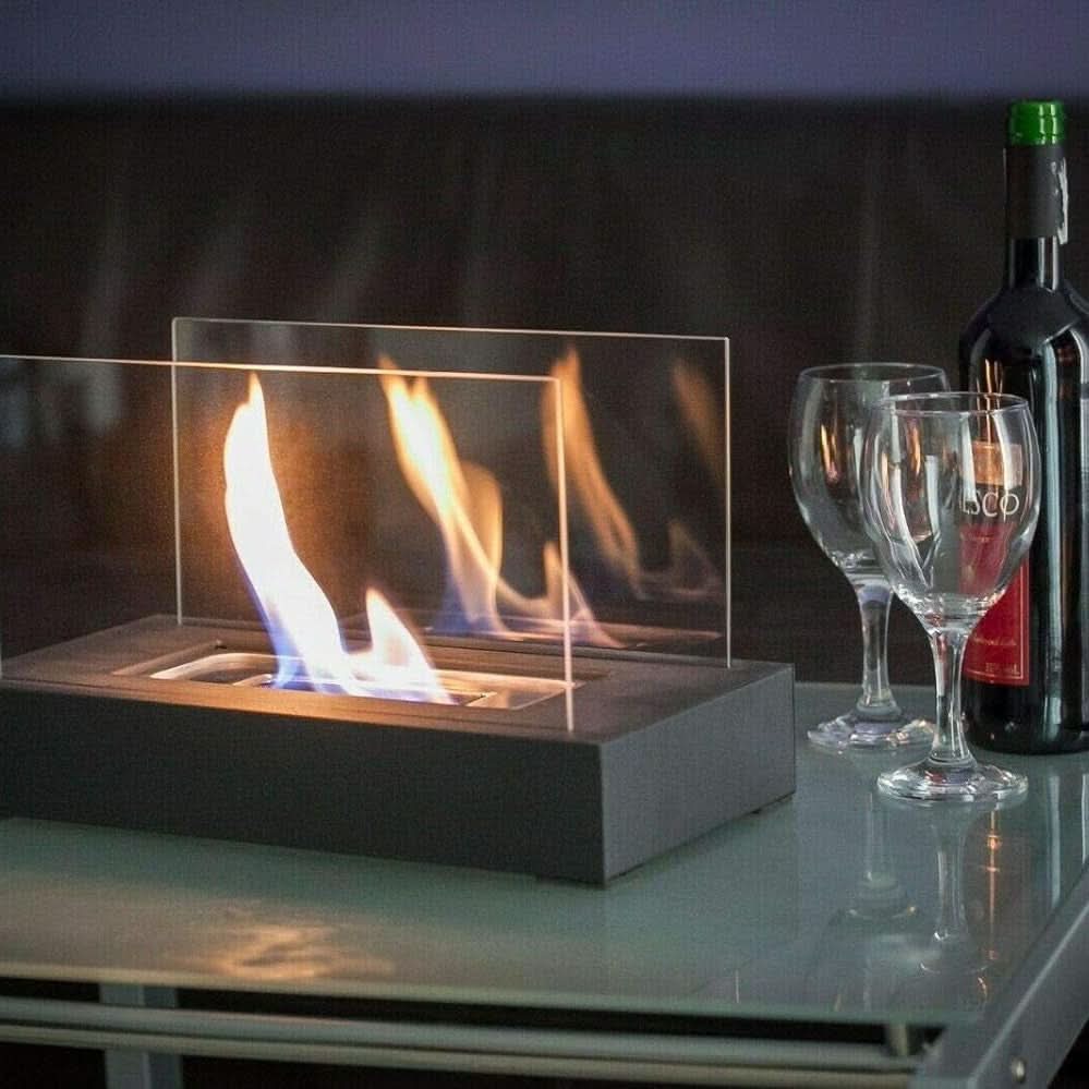 NovaFlame Portable Bioethanol Table Fireplace — Ventless Burner Design