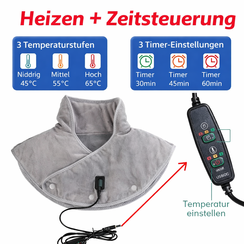 Heated Neck and Shoulder Massager with Soothing Vibration