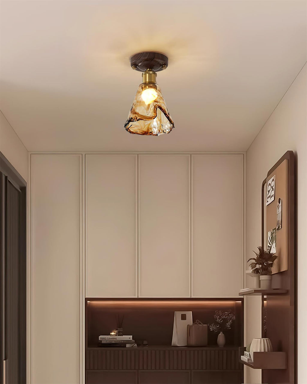 Velimo Amber Glass Flush Mount Light | ventumra