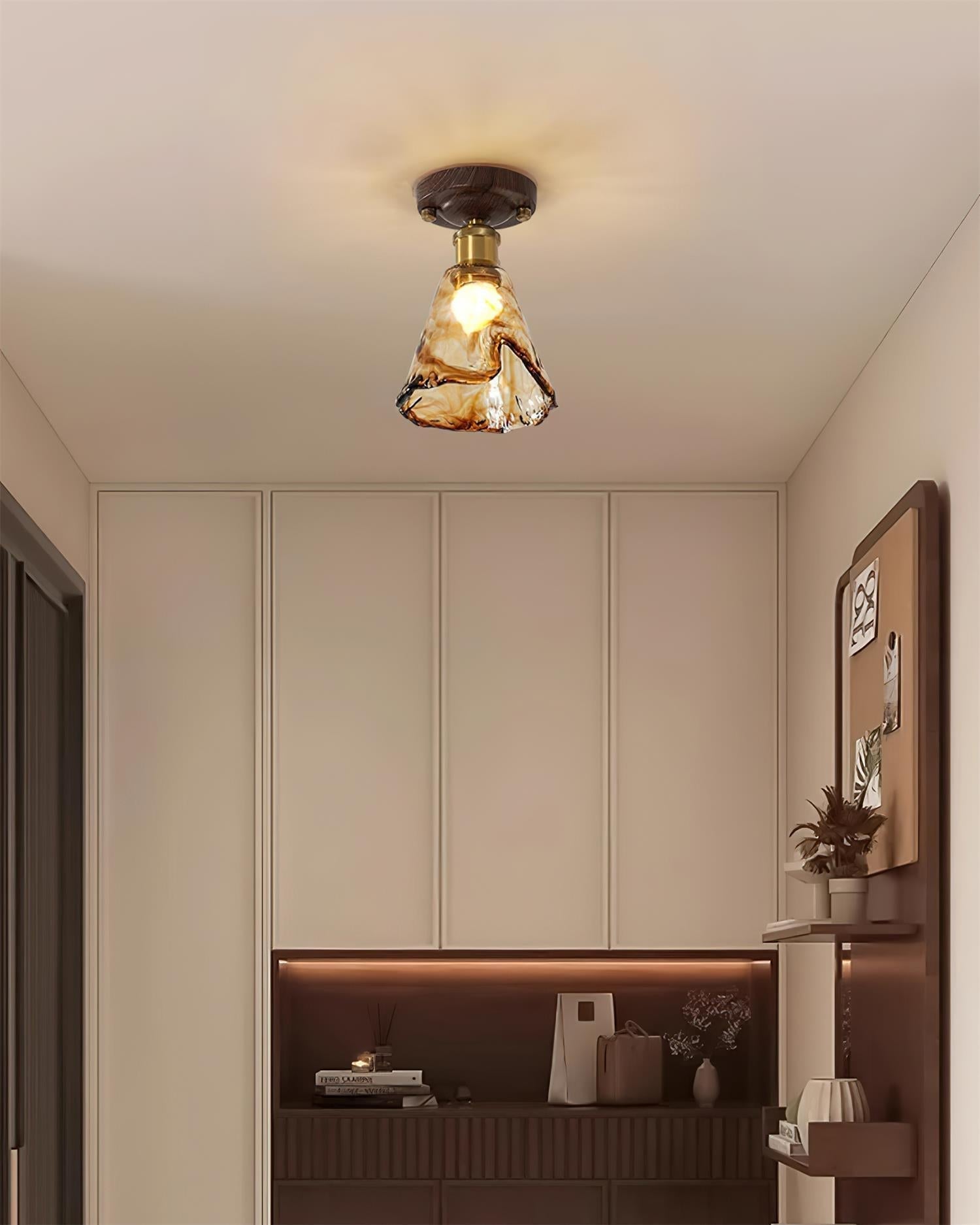 Velimo Amber Glass Flush Mount Light | ventumra