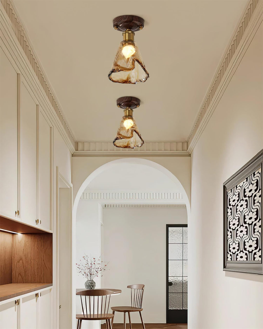 Velimo Amber Glass Flush Mount Light | ventumra