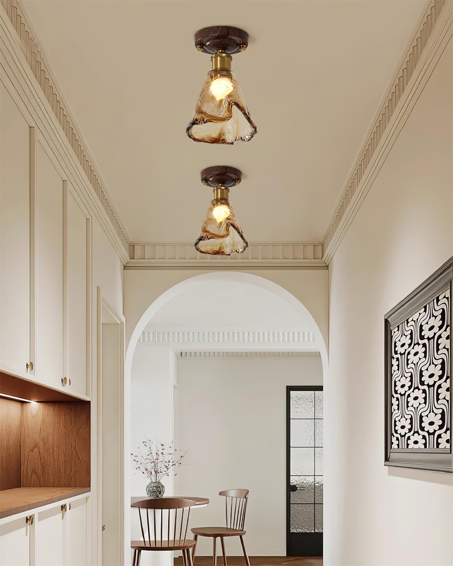 Velimo Amber Glass Flush Mount Light | ventumra