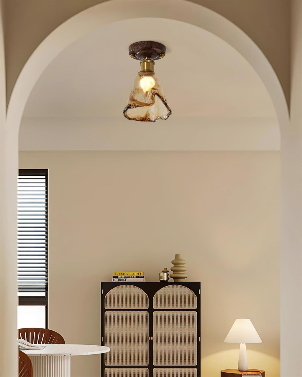 Velimo Amber Glass Flush Mount Light | ventumra