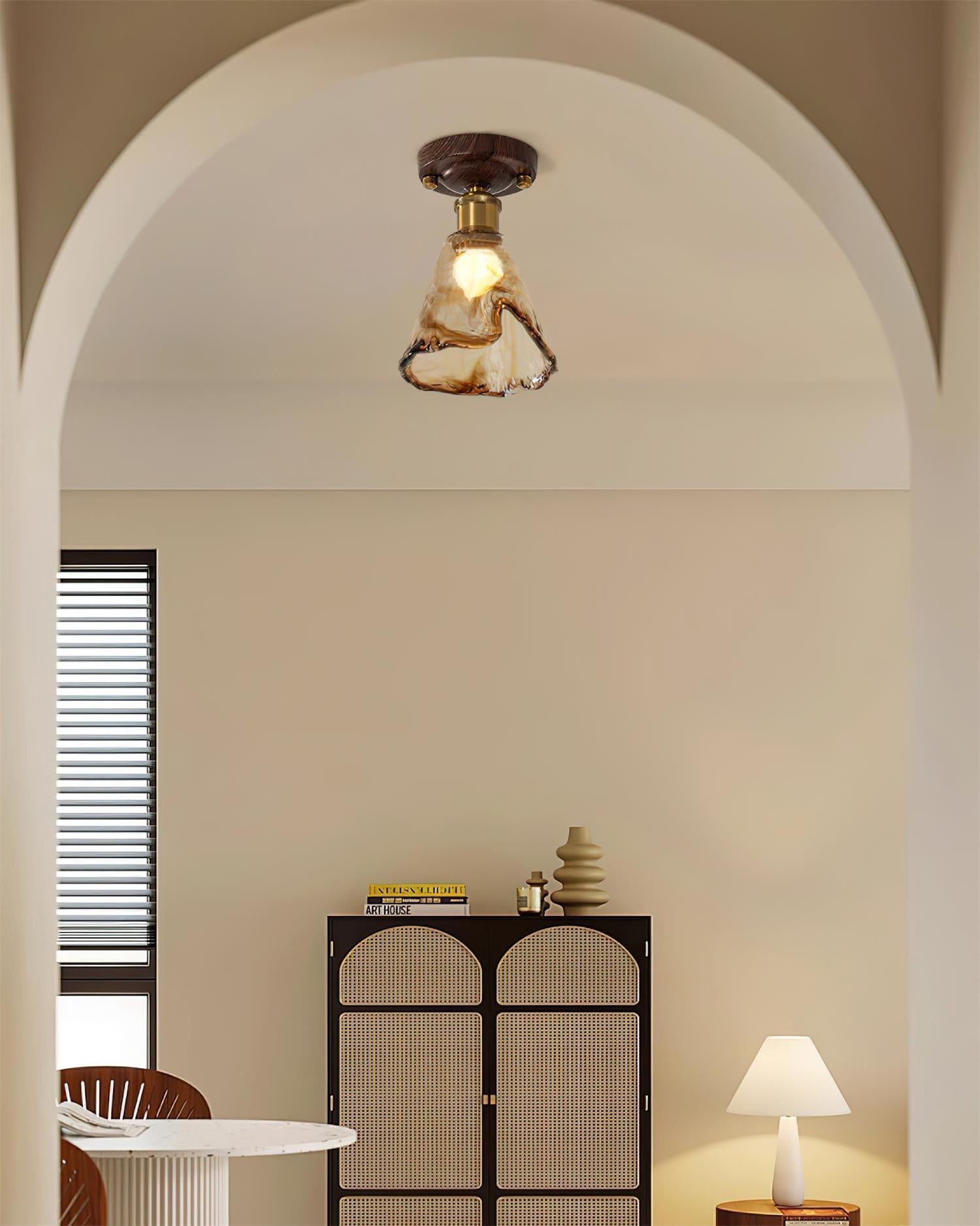 Velimo Amber Glass Flush Mount Light | ventumra