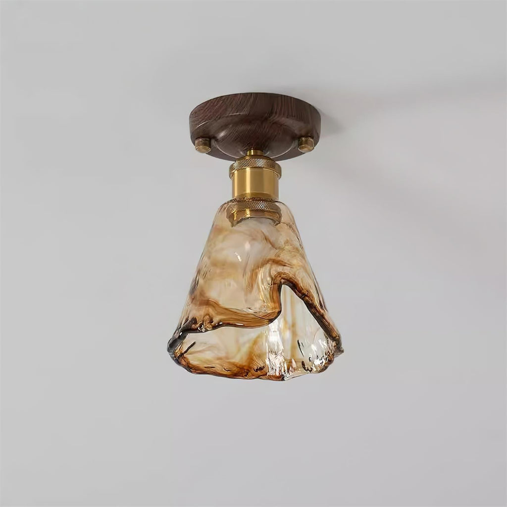 Velimo Amber Glass Flush Mount Light | ventumra
