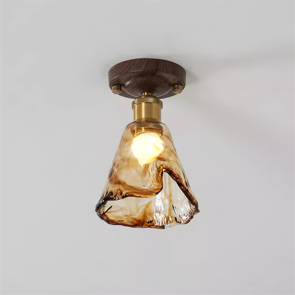 Velimo Amber Glass Flush Mount Light | ventumra