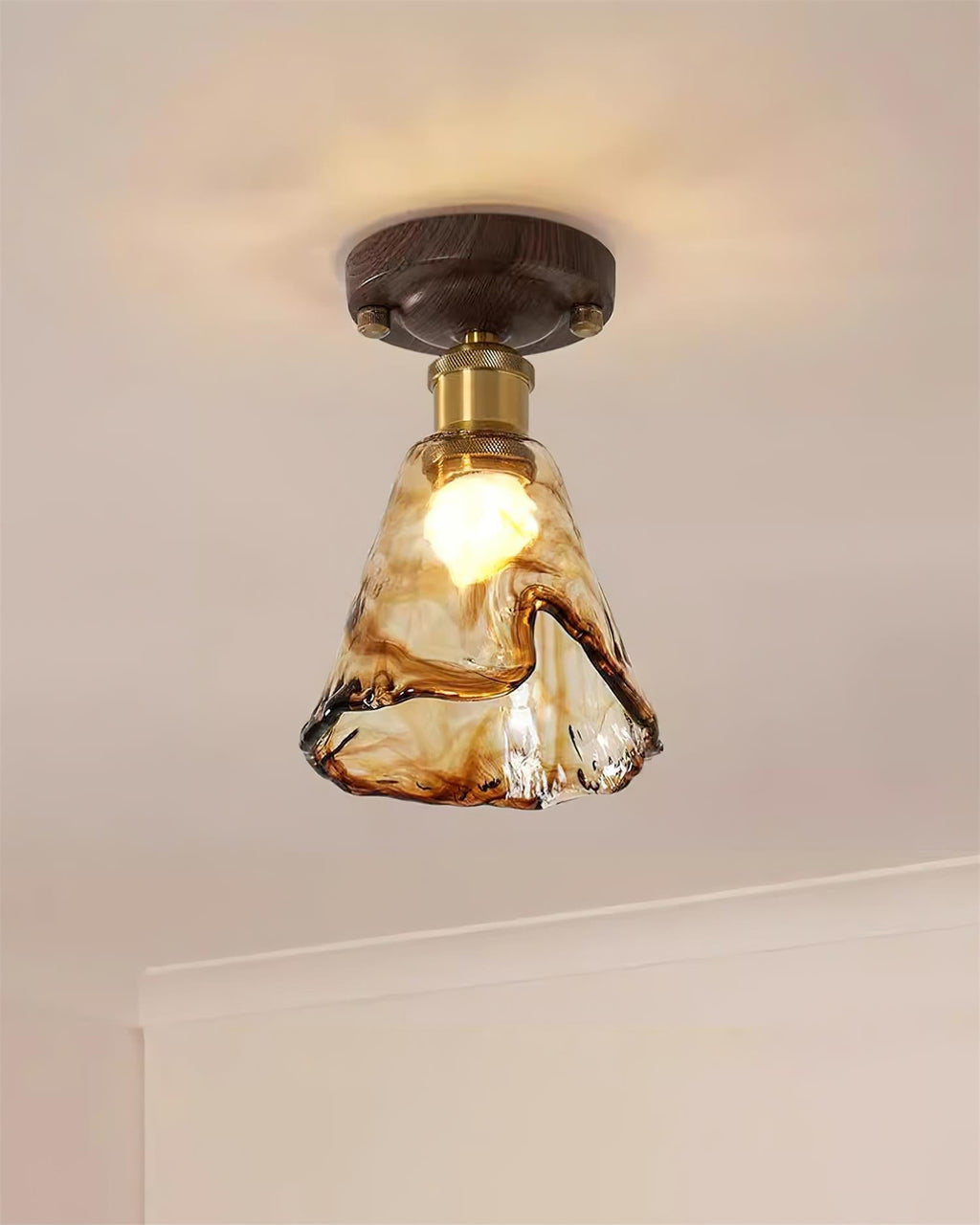 Velimo Amber Glass Flush Mount Light | ventumra