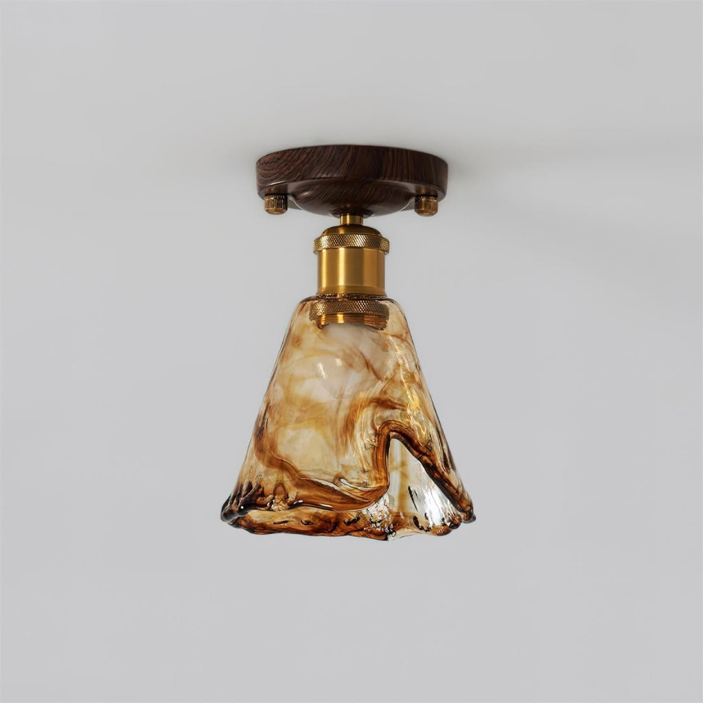 Velimo Amber Glass Flush Mount Light | ventumra