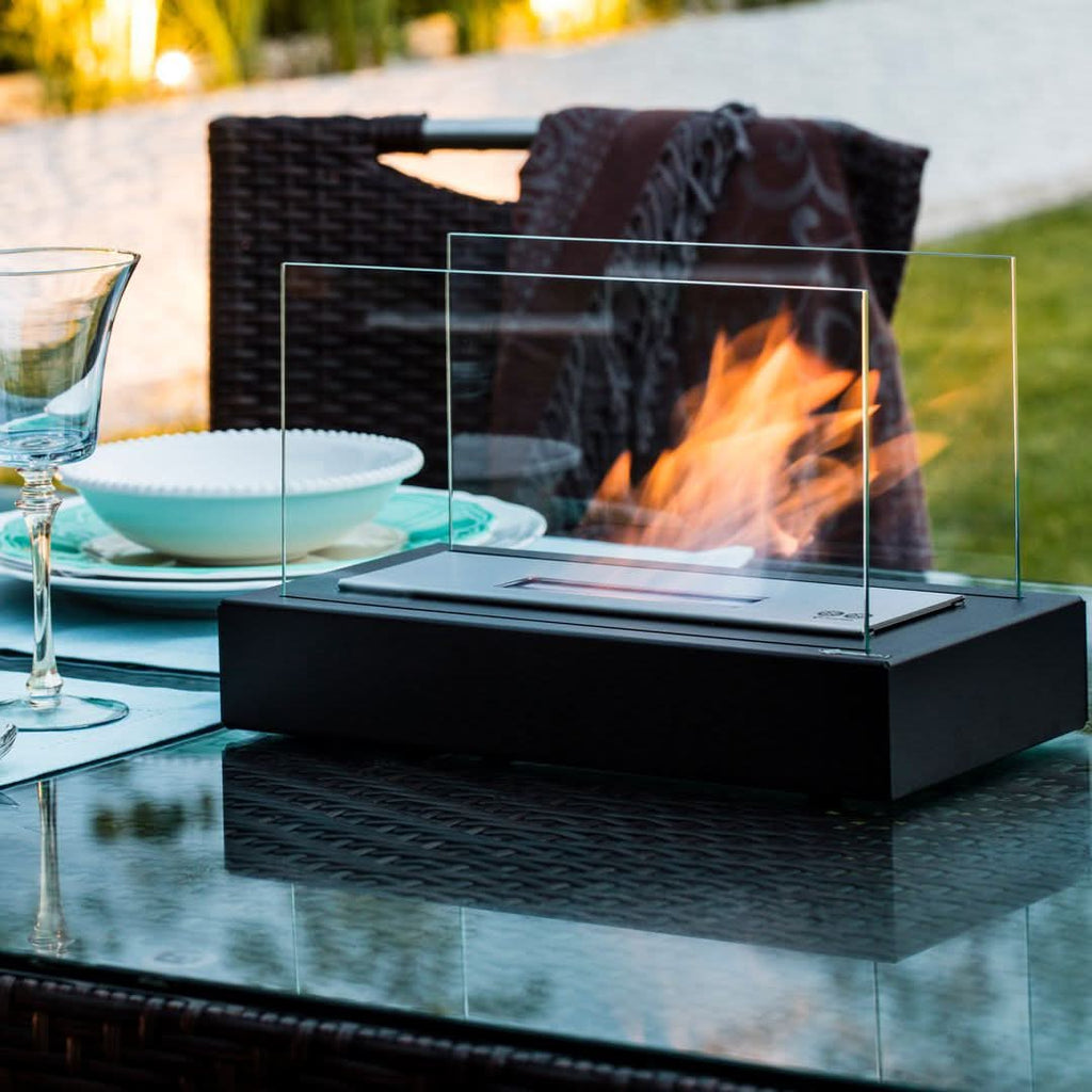 NovaFlame Portable Bioethanol Table Fireplace — Ventless Burner Design