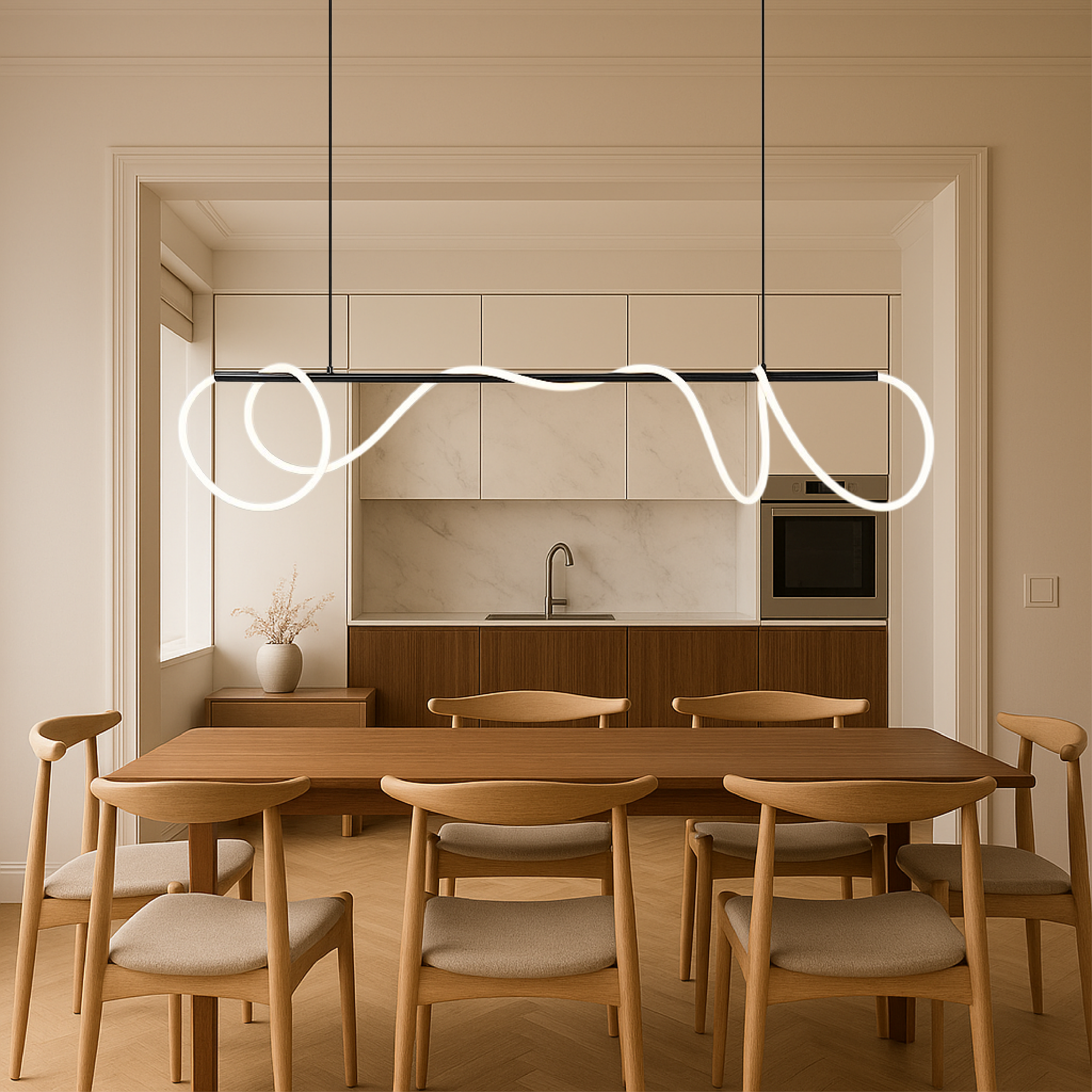 Novara Linear Pendant Light for Dining Table and Kitchen