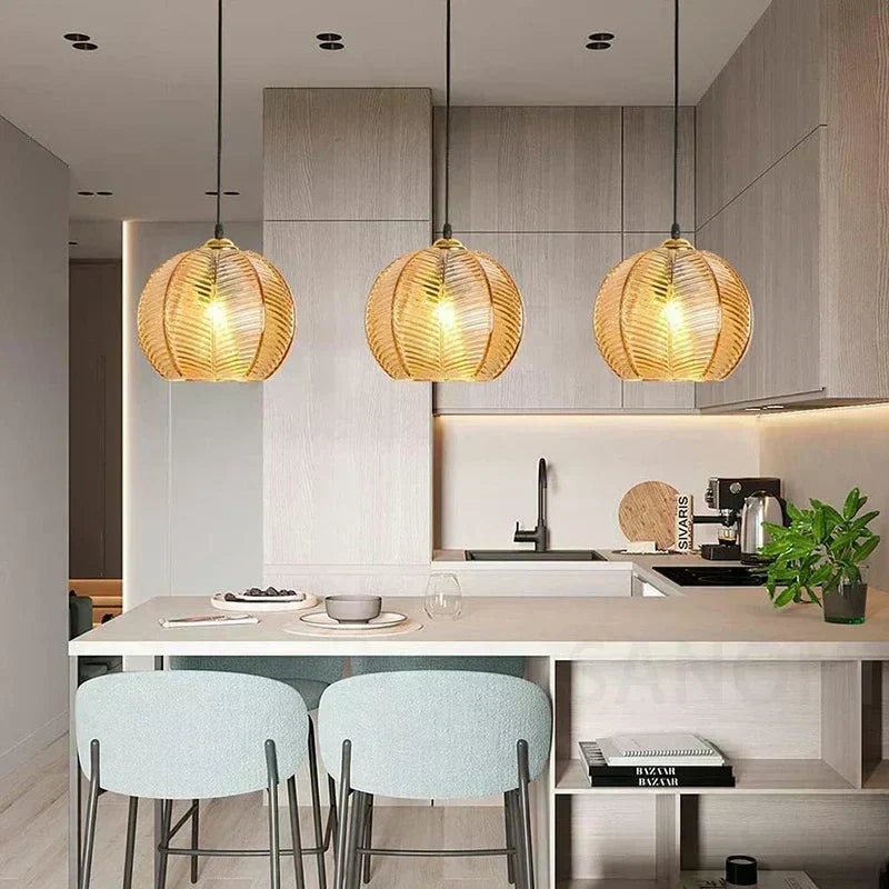 AuroraGlass Chandelier Lamp Elegant Glass Lighting Fixture