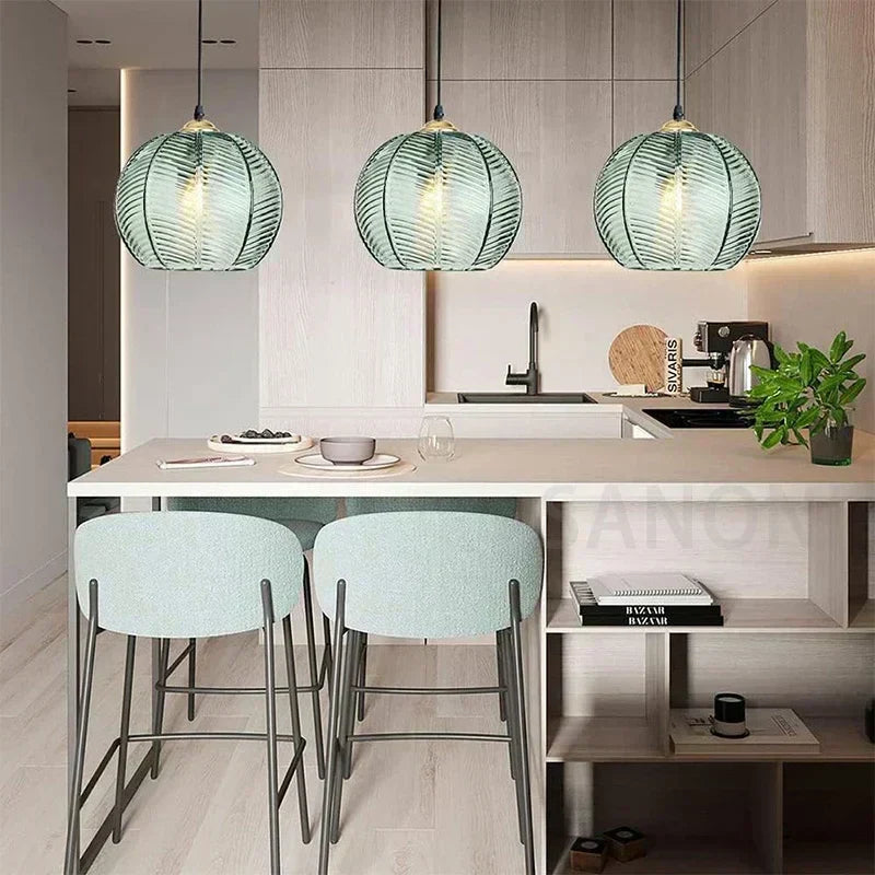 AuroraGlass Chandelier Lamp Elegant Glass Lighting Fixture