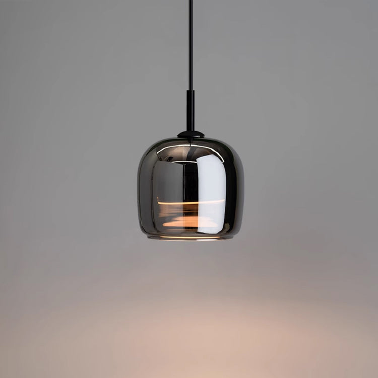 Nymera Black Glass Pendant Light Featuring Ambient LED Glow