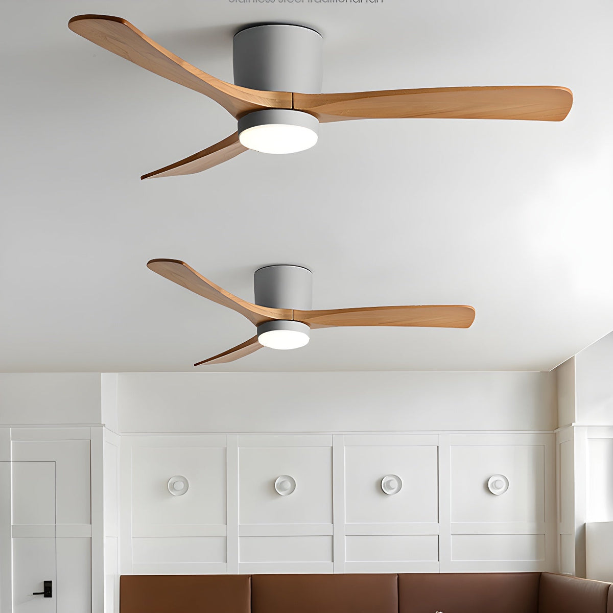 Stropní ventilátor se svítidlem Isben a dřevěnými lopatkami | Ventumra