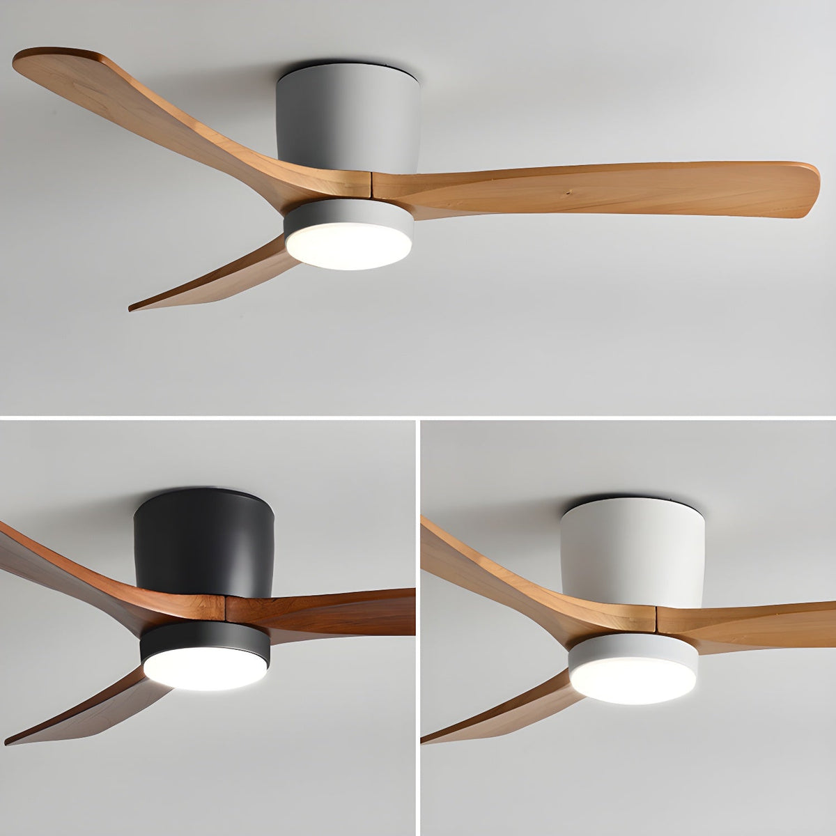 Stropní ventilátor se svítidlem Isben a dřevěnými lopatkami | Ventumra