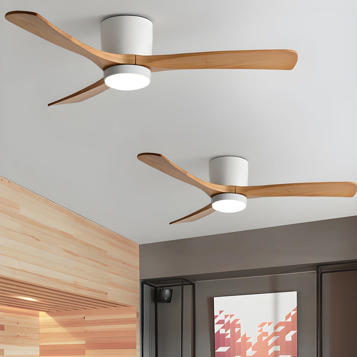 Stropní ventilátor se svítidlem Isben a dřevěnými lopatkami | Ventumra