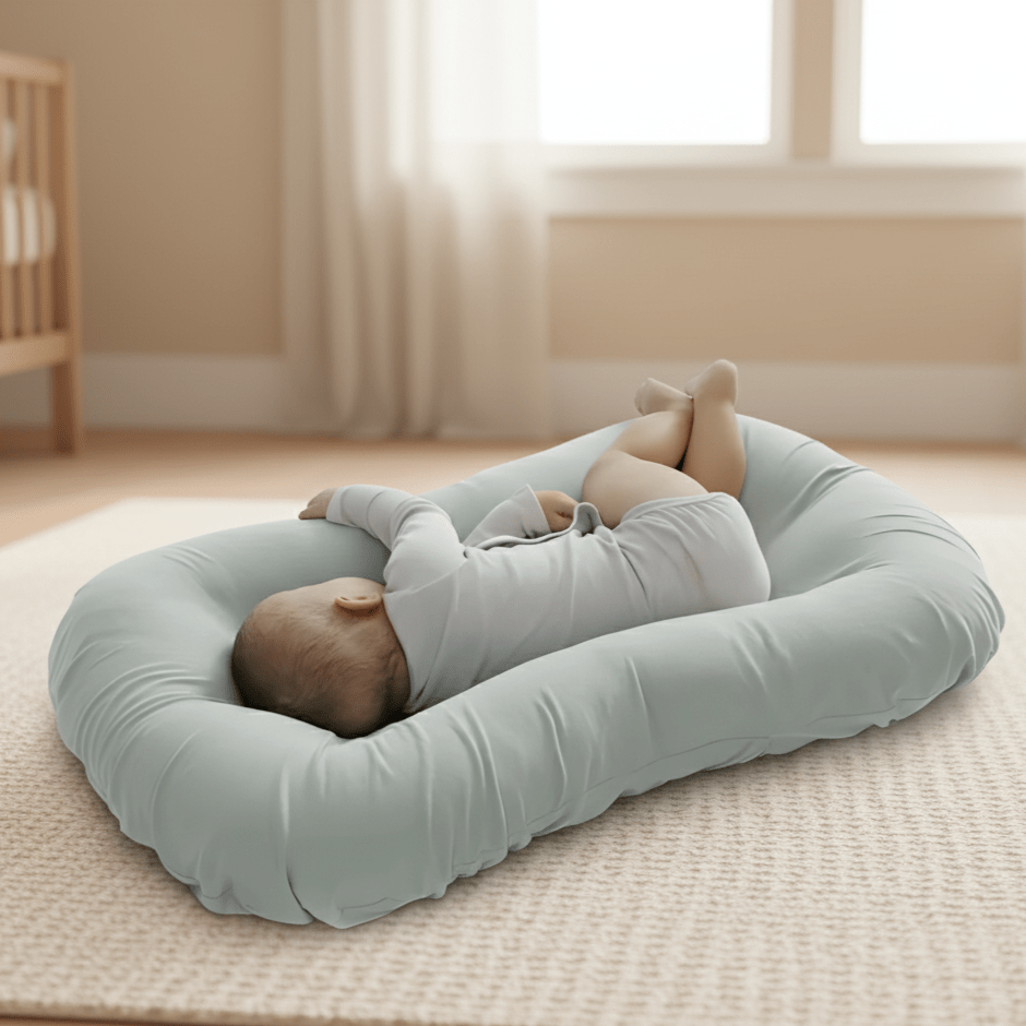 LumaNest Orthopädisches Baby-Memory-Foam-Kissen — Anpassungsfähiger Kern für Schädelmodellierung und Wirbelsäulenausrichtung