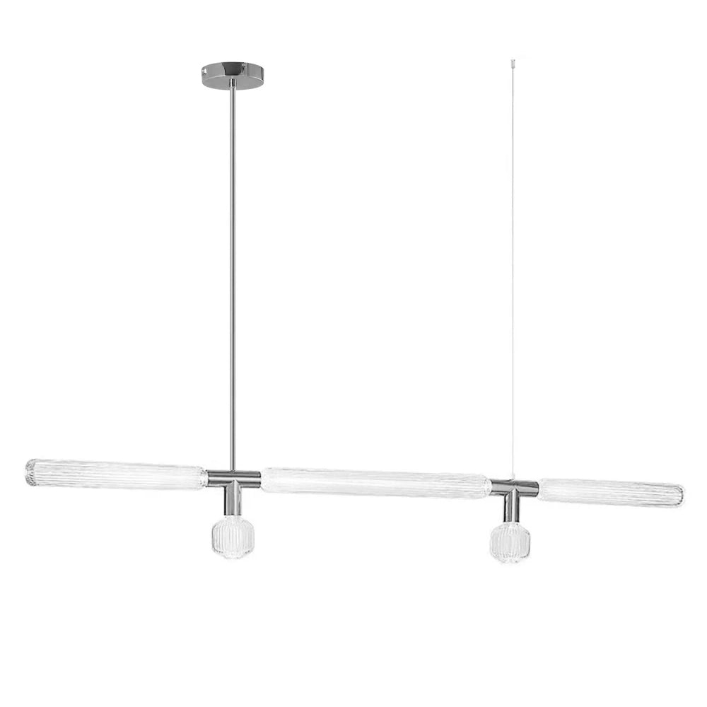 Lumenara Tube Pendant Light With Elegant Crystal Cylinders