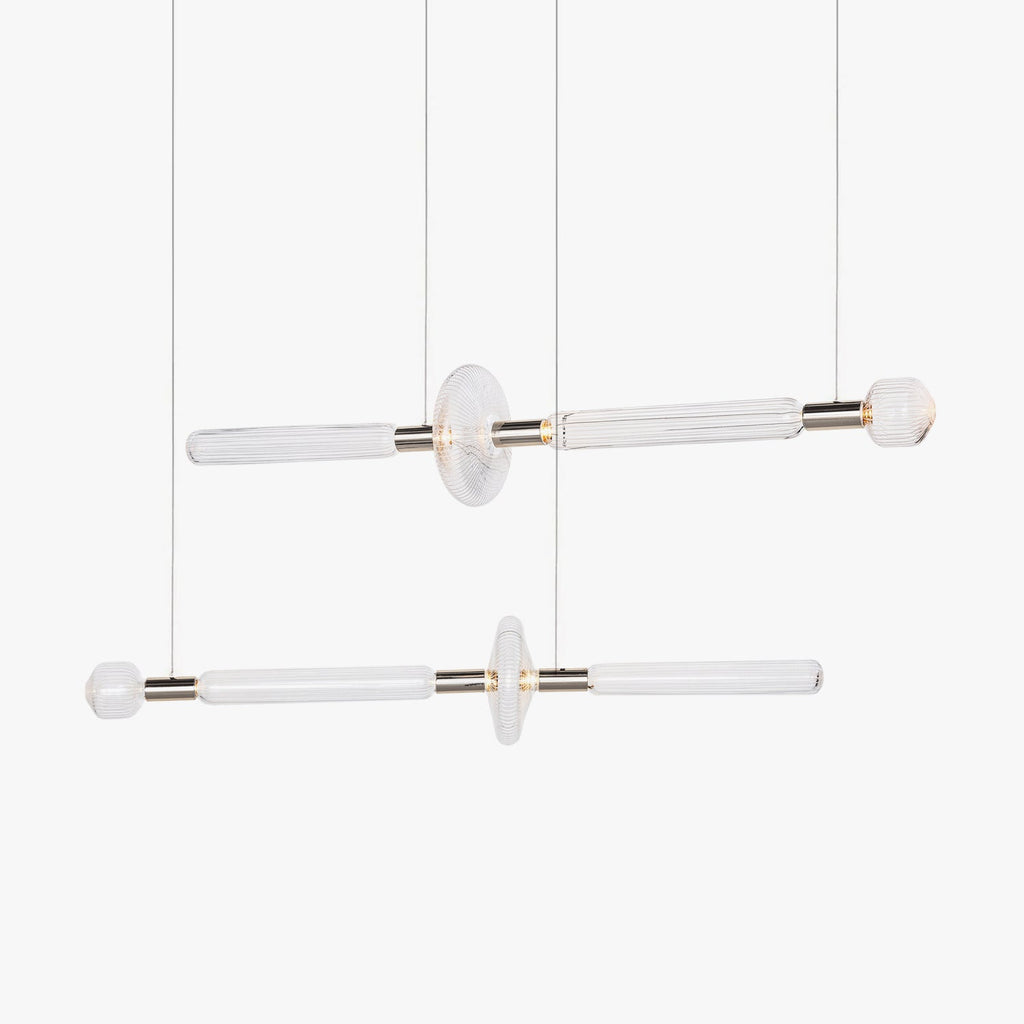 Lumenara Tube Pendant Light With Elegant Crystal Cylinders