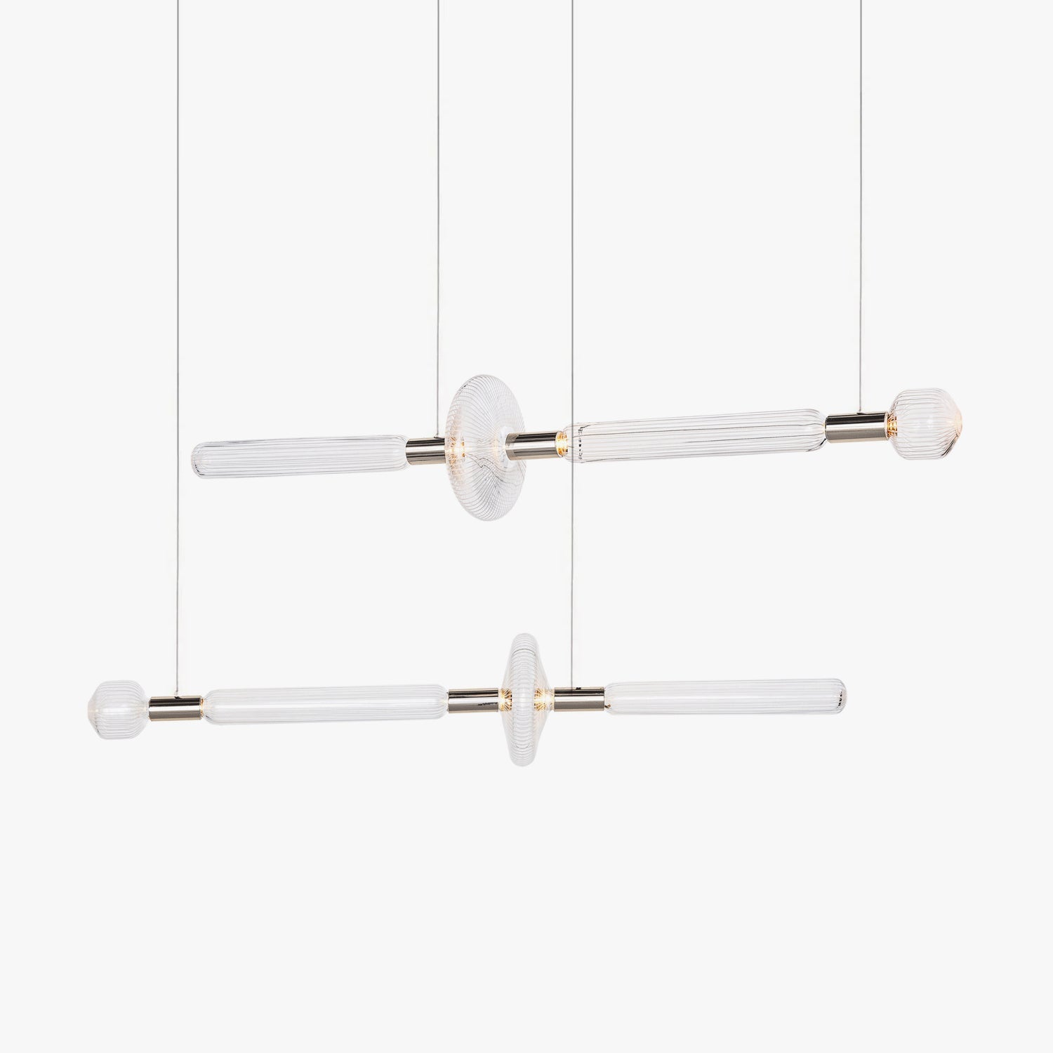 Lumenara Tube Pendant Light With Elegant Crystal Cylinders