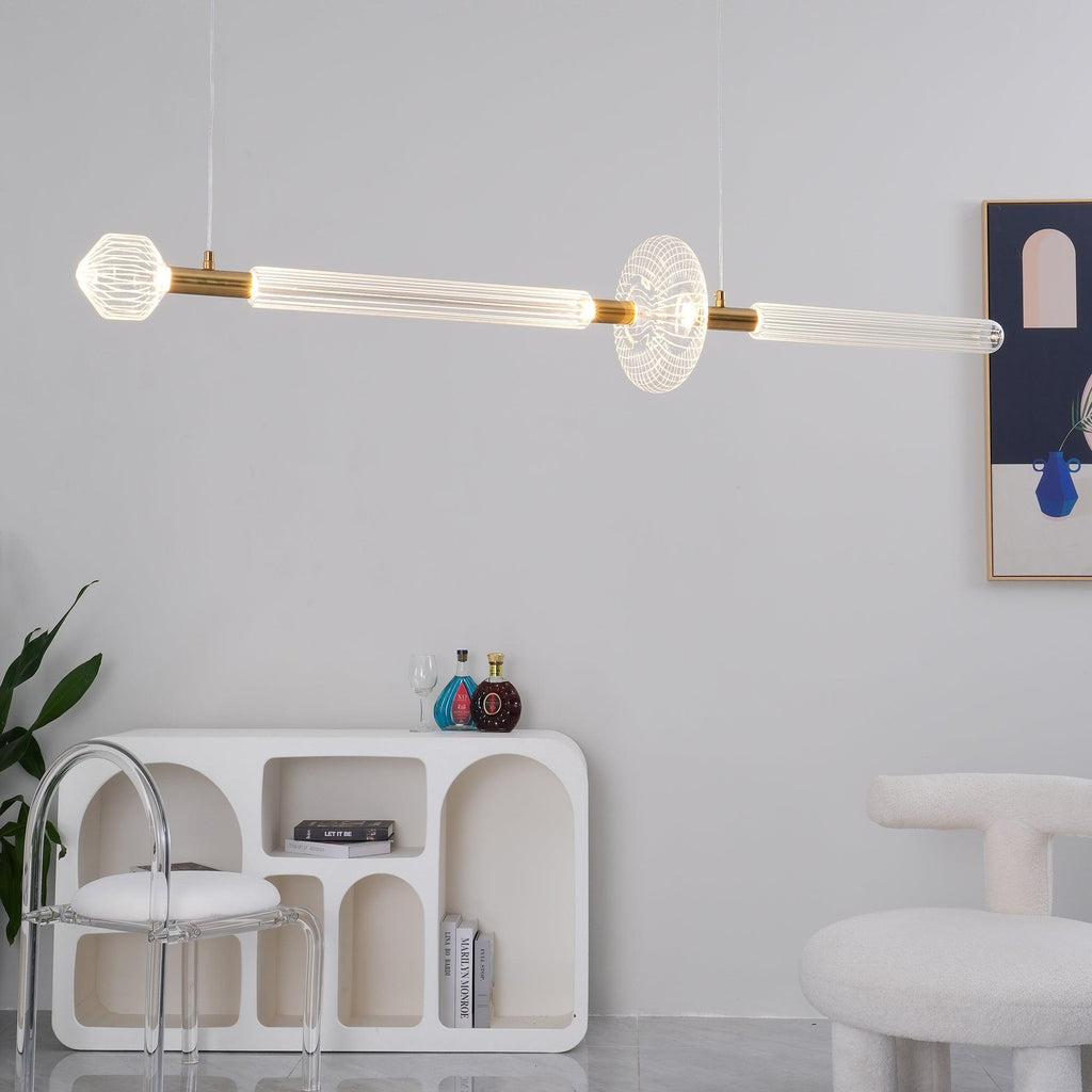 Lumenara Tube Pendant Light With Elegant Crystal Cylinders