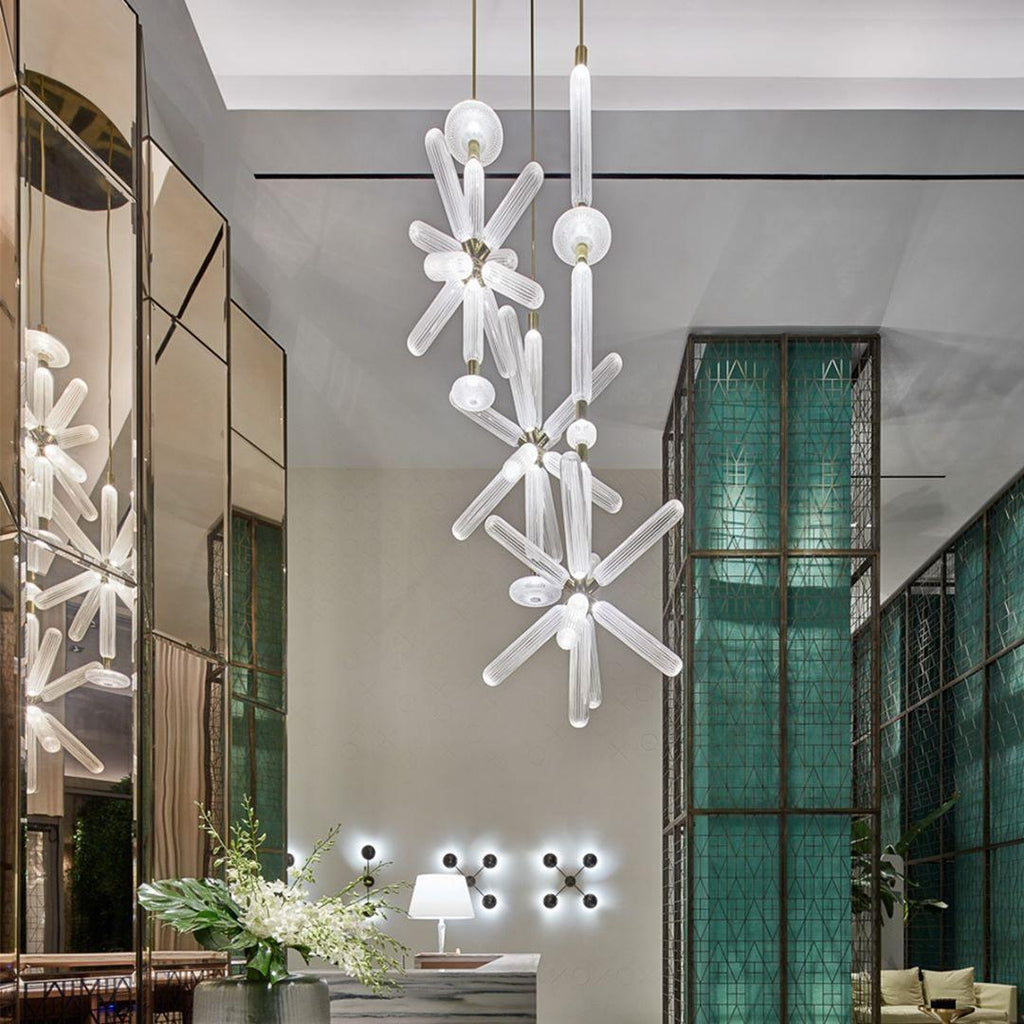 Lumenara Tube Pendant Light With Elegant Crystal Cylinders