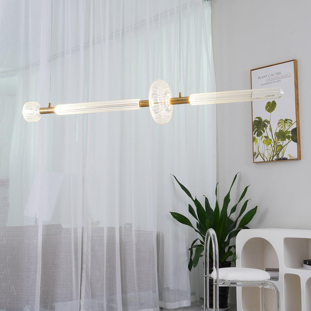 Lumenara Tube Pendant Light With Elegant Crystal Cylinders