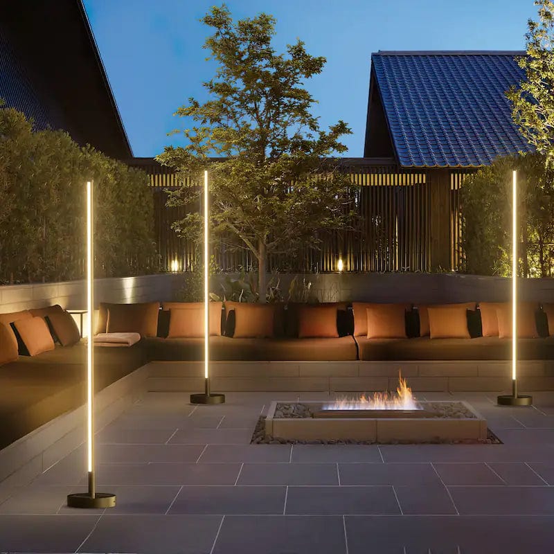 AuroraTrail Solar Floor Lamp with Durable Iron Construction