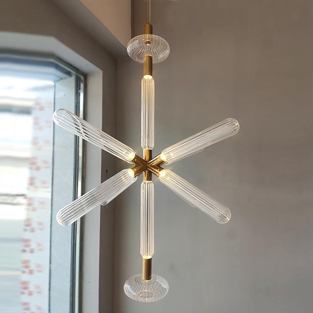 Lumenara Tube Pendant Light With Elegant Crystal Cylinders