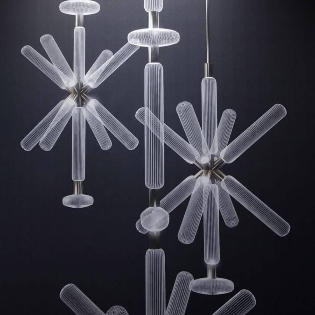 Lumenara Tube Pendant Light With Elegant Crystal Cylinders