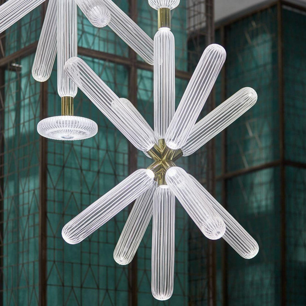 Lumenara Tube Pendant Light With Elegant Crystal Cylinders