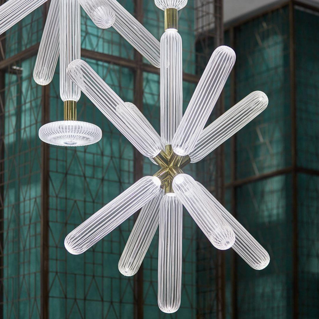 Lumenara Tube Pendant Light With Elegant Crystal Cylinders