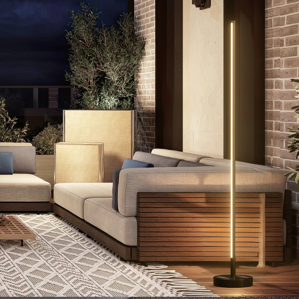 AuroraTrail Solar Floor Lamp with Durable Iron Construction