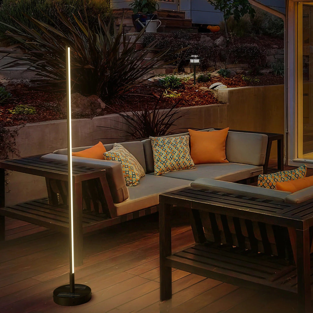 SolaraLumen Outdoor Solar Floor Lamp For All Weather Durable Iron And Aluminum