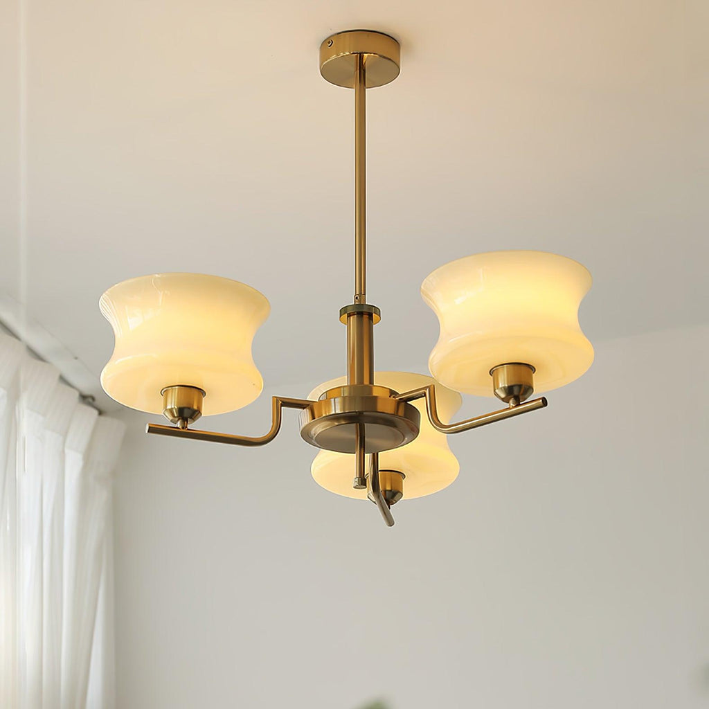 Vintage Gold Glass Ceiling Chandelier Light Fixture | Ventumra