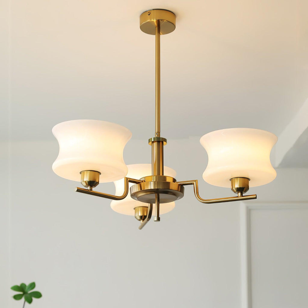 Vintage Gold Glass Ceiling Chandelier Light Fixture | Ventumra