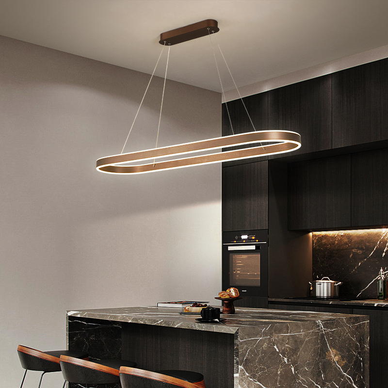 Lucena Rose Gold Kitchen Pendant Lamp With Glass Shade