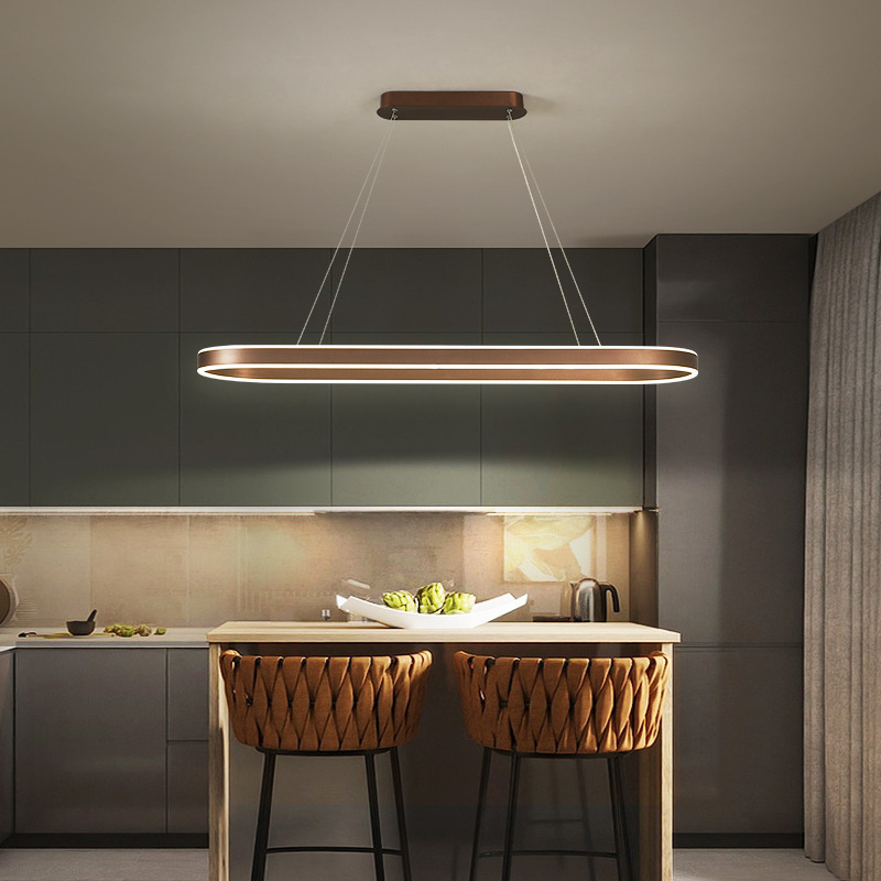 Lucena Rose Gold Kitchen Pendant Lamp With Glass Shade
