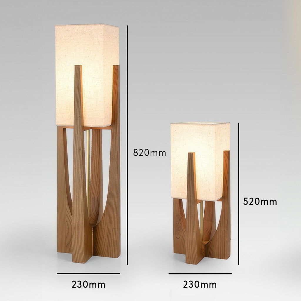 Kirrea Tricolor Japanese-Style Solid Walnut Floor Lamp