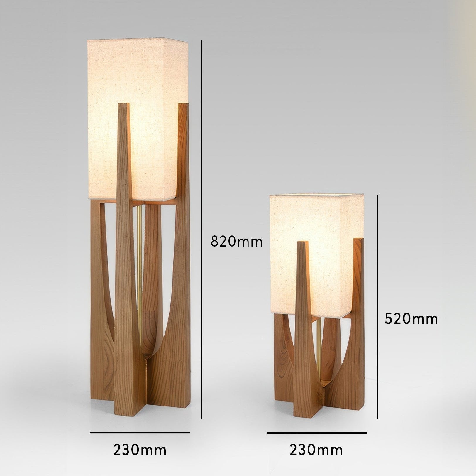 Kirrea Tricolor Japanese-Style Solid Walnut Floor Lamp