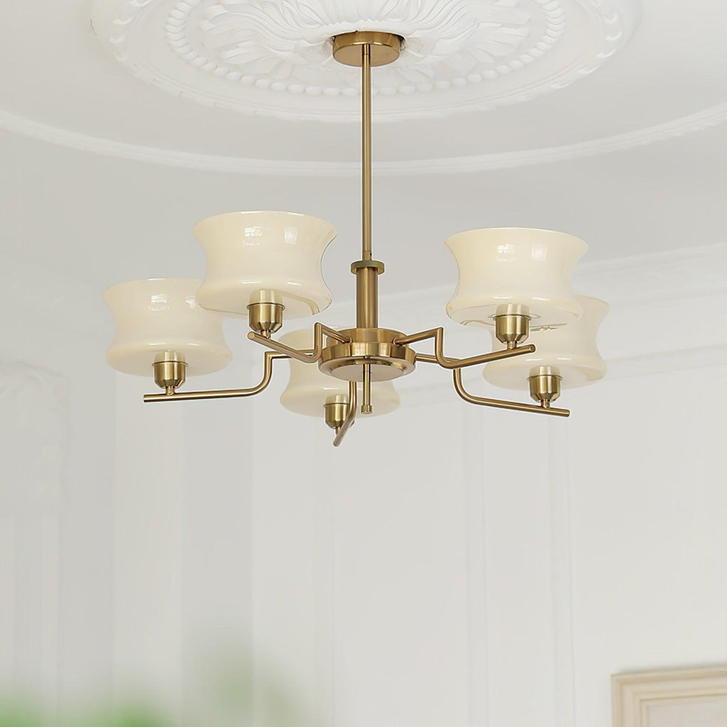 Vintage Gold Glass Ceiling Chandelier Light Fixture | Ventumra