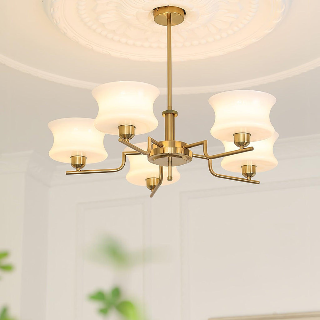 Vintage Gold Glass Ceiling Chandelier Light Fixture | Ventumra