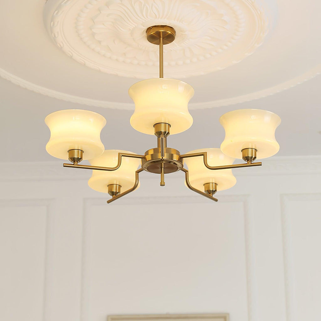 Vintage Gold Glass Ceiling Chandelier Light Fixture | Ventumra