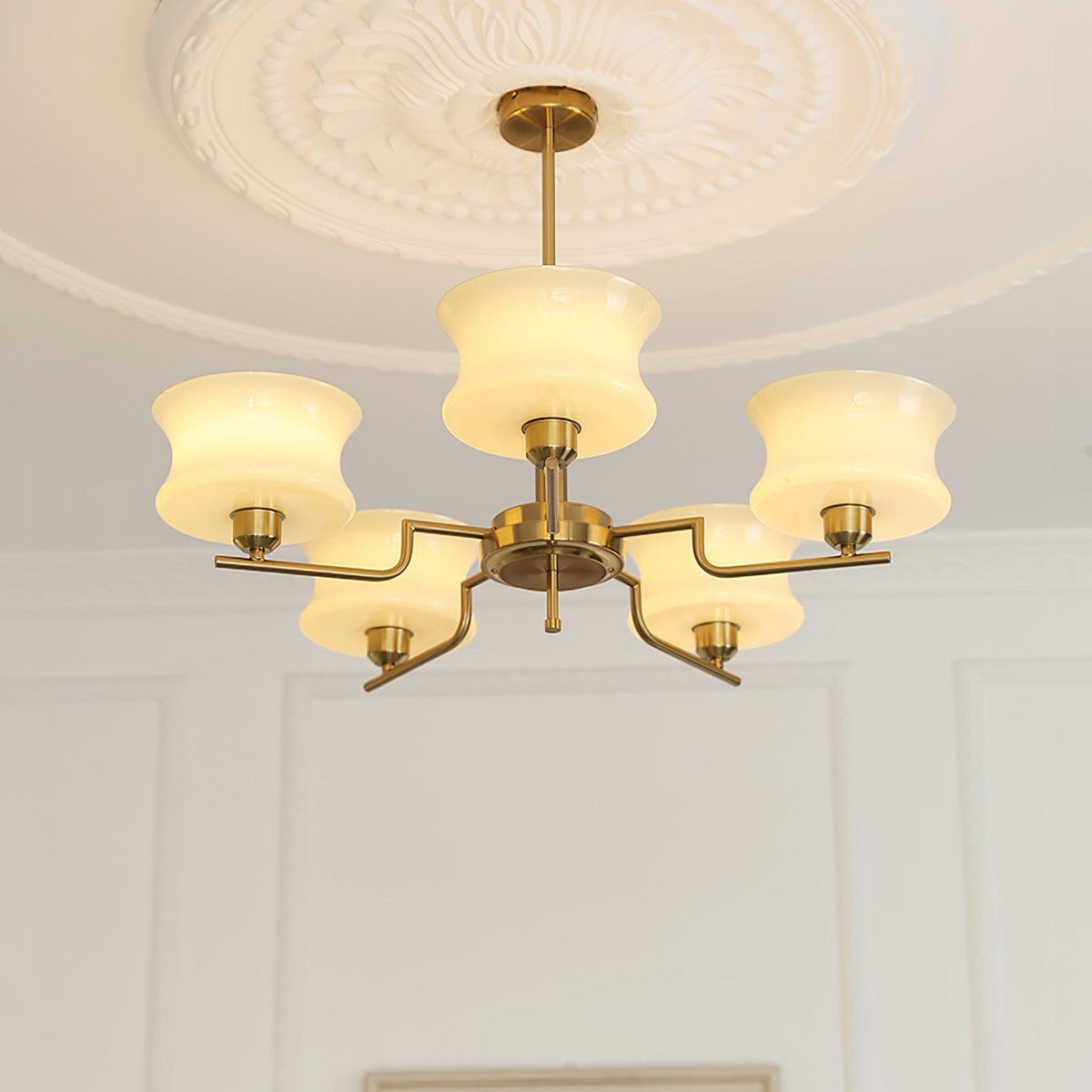 Vintage Gold Glass Ceiling Chandelier Light Fixture | Ventumra