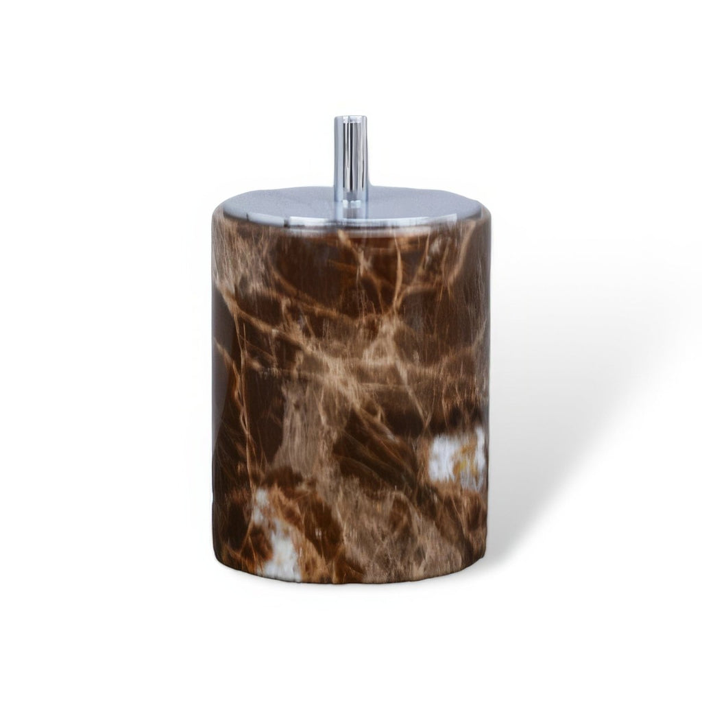 Aurea Bath Essentials — Coordinated Accessory Set, Hand-Finished Dark Marble Accents