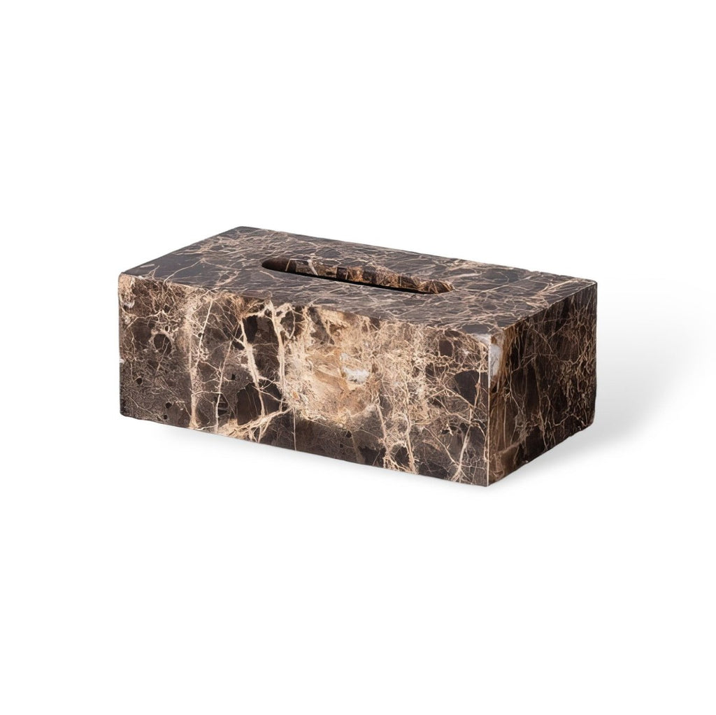 Aurea Bath Essentials — Coordinated Accessory Set, Hand-Finished Dark Marble Accents
